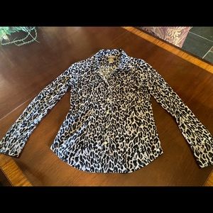Black and silver Cheetah print top